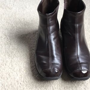 Brown leather boots